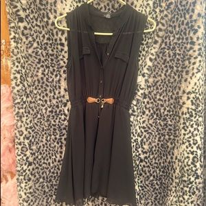Rue 21 black sheer sundress with mid center accent belt